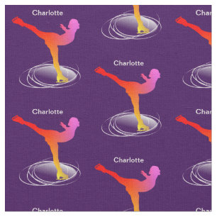 Ice Skater Silhouette Farbenfroh Personalisiert Stoff