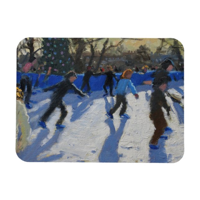 Ice Skaters Weihnachten Fayre Fair Hyde Park Magnet (Horizontal)