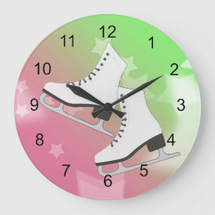 Ice Skates Design Wall Clock Große Wanduhr
