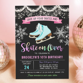 Ice Skating Birthday Invitation Einladung