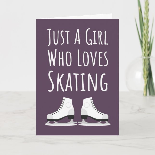 Ice Skating Cards Girl Pink Cute Girly For Kids Karte (Vorderseite)