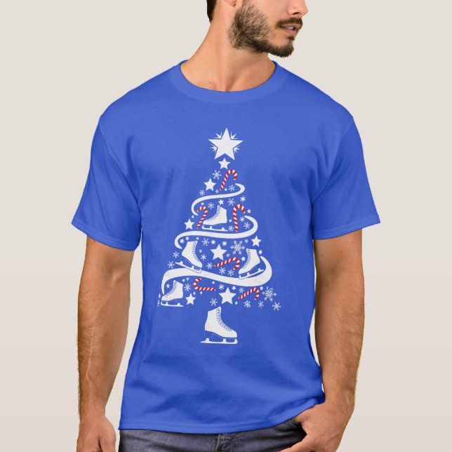 Ice Skating Christmasree Holiday Skater Winter Spo T-Shirt (Vorderseite)