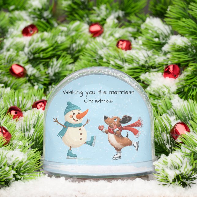 Ice Skating Dachshund  Schneekugeln (Weihnachten)
