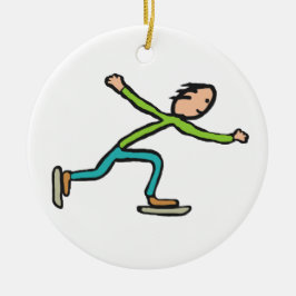 Ice Skating Keramik Ornament