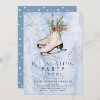 Ice Skating Party Frozen Snowflake Birthday Einladung