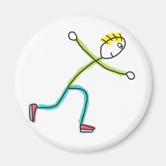 Ice Skating Stickman Magnet (Vorne)