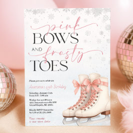 Ice Skating Teen Birthday Invitation - Pink Bow Einladung