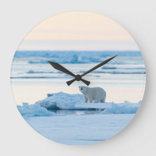 Ice & Snow   Polar Bear Iceberg Norway Große Wanduhr