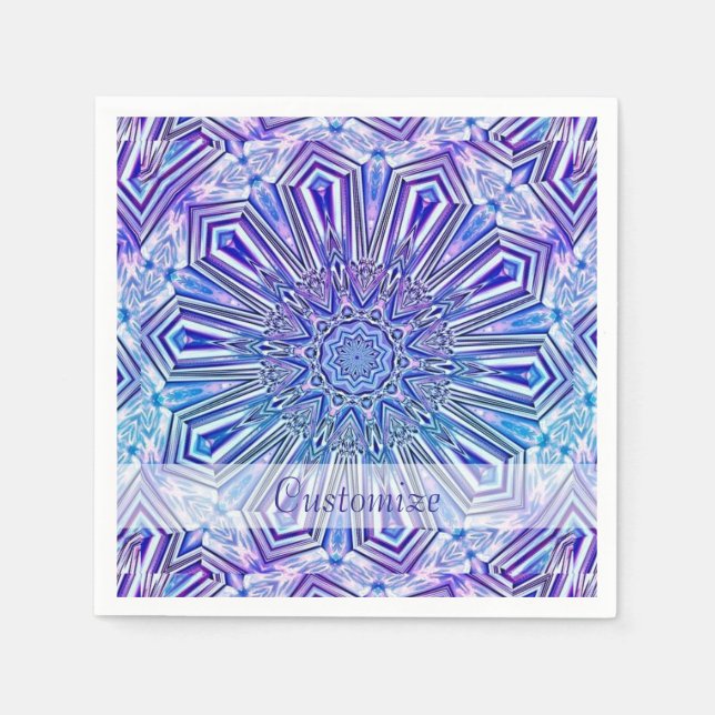 Ice Star Kaleidoskop Muster Napkins 2 Serviette (Vorderseite)