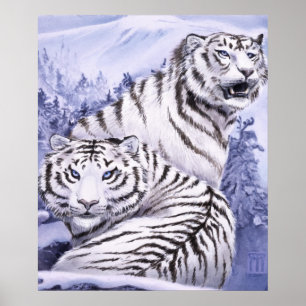 Ice Tigers Print Poster