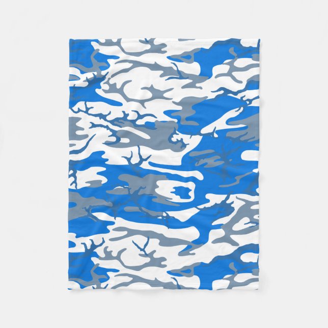 Ice Water Blue Camouflage Fleecedecke (Vorderseite)