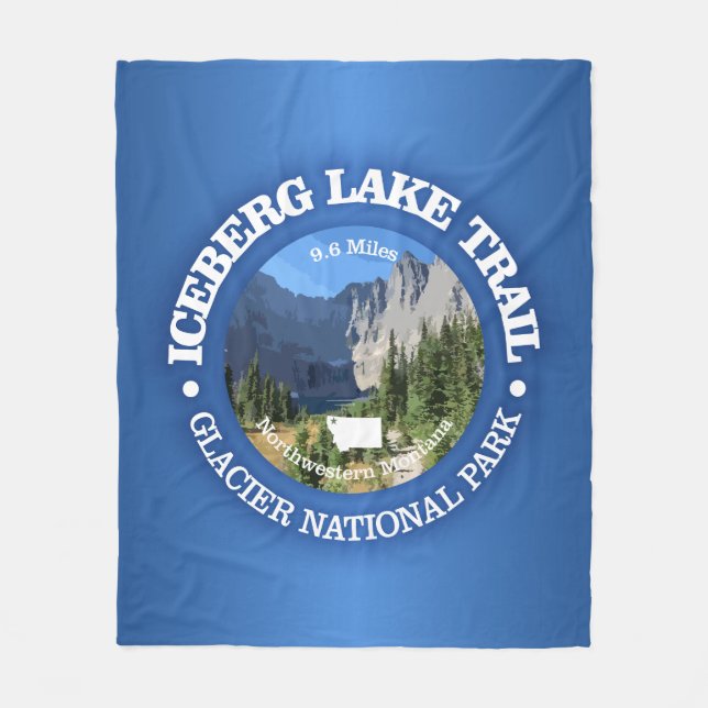 Iceberg Lake Trail (rd) Fleecedecke (Vorderseite)