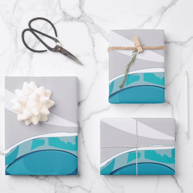 Iceberg Ocean Landscape Geschenkpapier Set (Vorderseite)