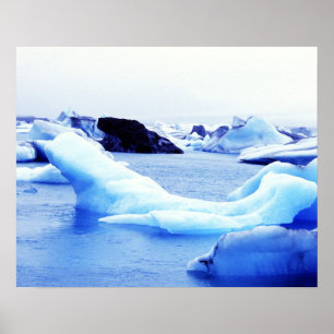Icebergs in Jokulsarlon Lagoon Poster