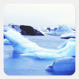Icebergs in Jokulsarlon Lagoon Quadratischer Aufkleber