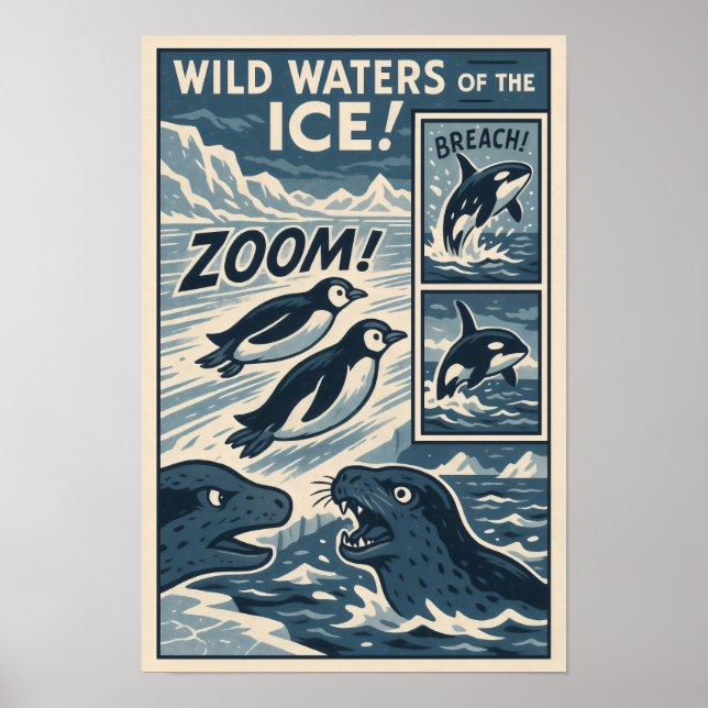 Icebound Adventure - Pinguine, Orcas & Siegel Poster (Vorne)