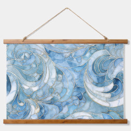 Icebound Fantasy Realm Winter Wandteppich Mit Holzrahmen