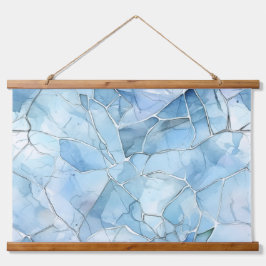 Icebound Fantasy Realm Winter Wandteppich Mit Holzrahmen