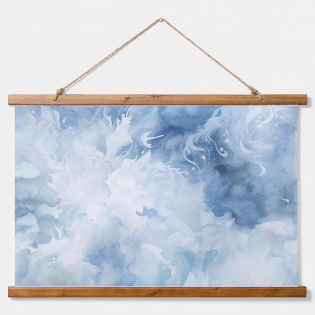 Icebound Fantasy Realm Winter Wandteppich Mit Holzrahmen (Vorne)