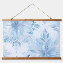 Icebound Fantasy Realm Winter Wandteppich Mit Holzrahmen