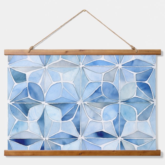 Icebound Fantasy Realm Winter Wandteppich Mit Holzrahmen (Vorne)