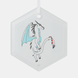 Icecap the White Ice Dragon Whimsical Art Ornament Aus Glas