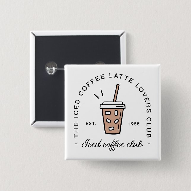 Icecatter Coffee Latte Liebhaber von Mädchenklub Button (Vorne & Hinten)
