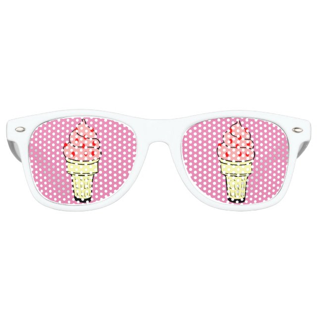 Icecream Cone Adult Party Shades, rosa Sonnenbrille (Vorderseite)