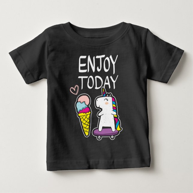 Icecream-Einhornbaby Baby T-shirt (Vorderseite)