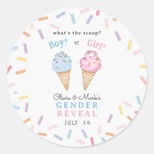 Icecream Gender Reveal Runder Aufkleber