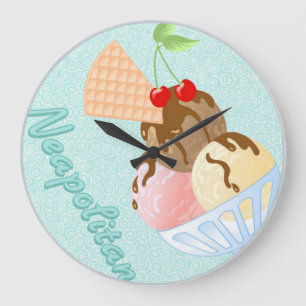Icecream Große Wanduhr