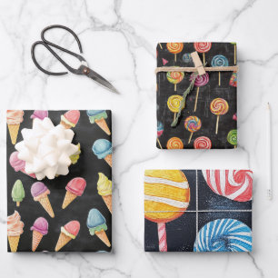 Icecream, Lollypop, Sweet Candy Niedlich Gift Set Geschenkpapier Set