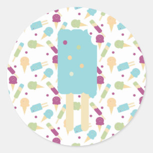 Icecream Pop Blaue Creme Sprinklen Prämie Runder Aufkleber