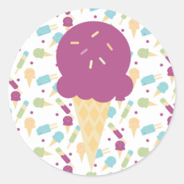 Icecream Pop Sprinklen belohnen Runder Aufkleber