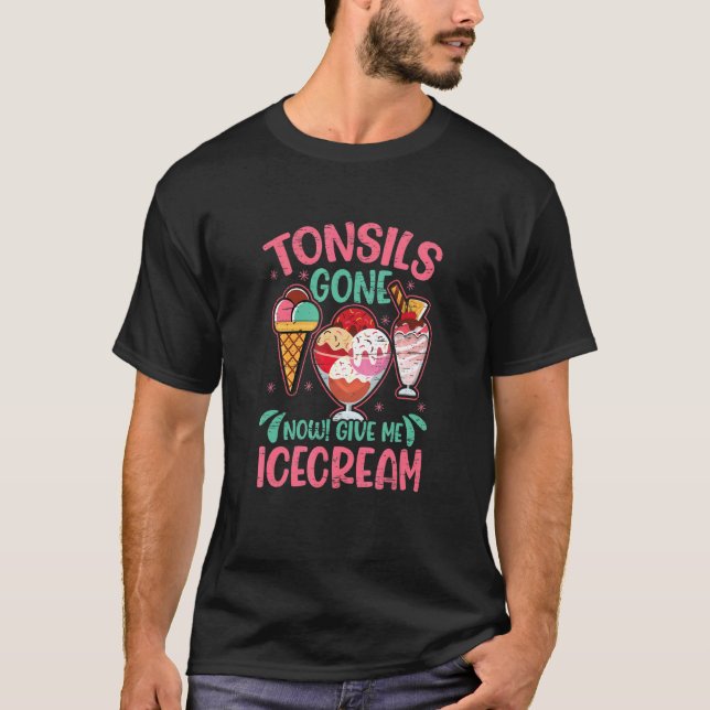 Icecream Tonsil Survivor Tonsillektomie Tonsilliti T-Shirt (Vorderseite)