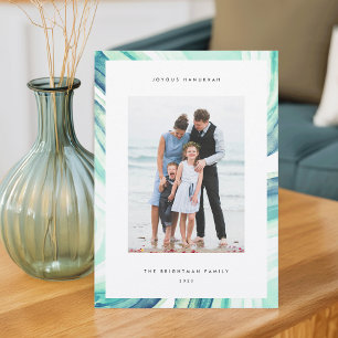 Iced Agate Border Hanukkah-Foto Feiertagskarte