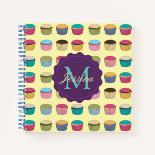 Iced Buns Cupcake Colorful Muster Personalisiert Notizbuch