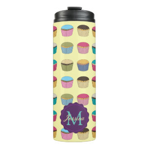 Iced Buns Cupcake Colorful Muster Personalisiert Thermosbecher