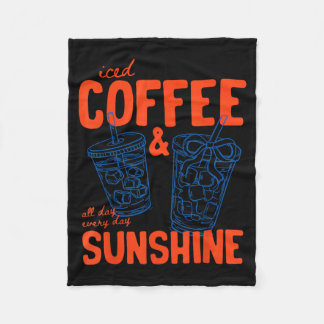 Iced Coffee and Sunshine Cold Brew Summer Vacation Fleecedecke