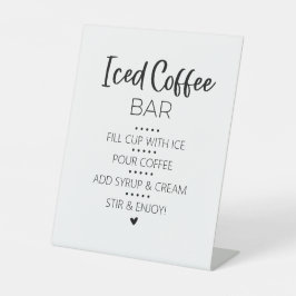 Iced Coffee Bar Drink Pedestal Sign Sockelschild
