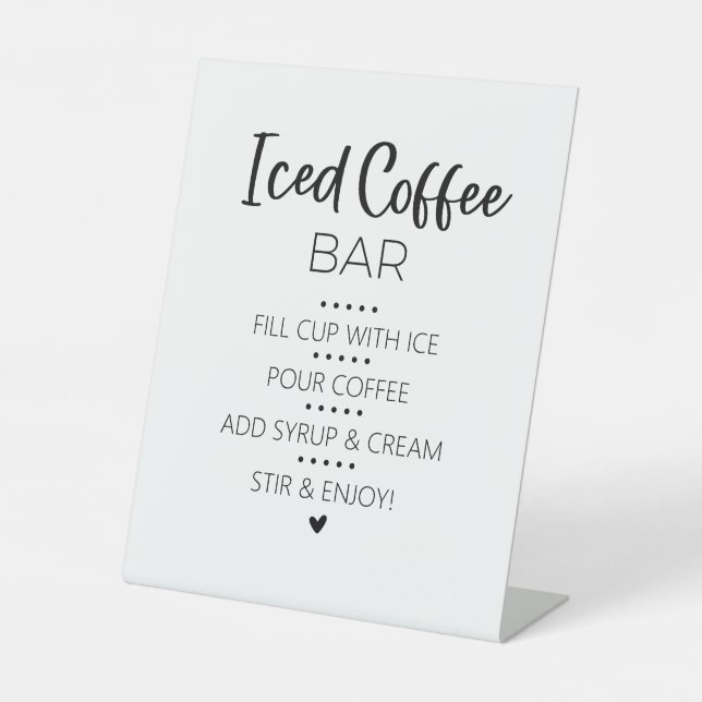 Iced Coffee Bar Drink Pedestal Sign Sockelschild (Vorderseite)