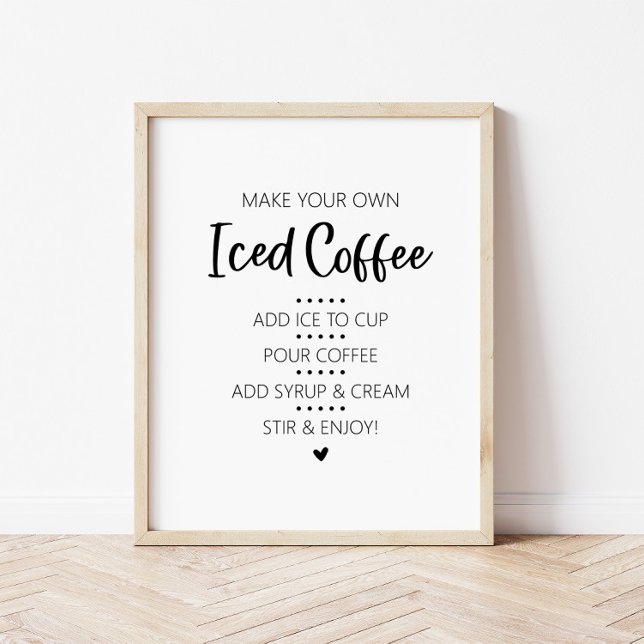 Iced Coffee Bar Drink Sign Poster (Von Creator hochgeladen)