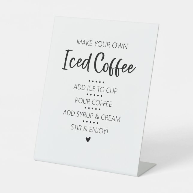 Iced Coffee Bar Drink Sign Sockelschild (Vorderseite)
