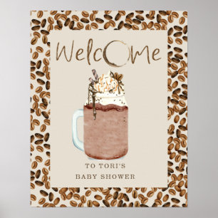 Iced Coffee Beans Baby Dusche Begrüßung Poster