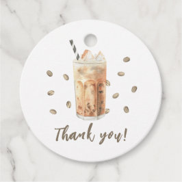 Iced Coffee brauen Babydusche Danke Geschenkanhänger