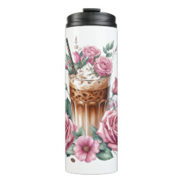 Iced Coffee & Butterfly Floral Art Thermosbecher