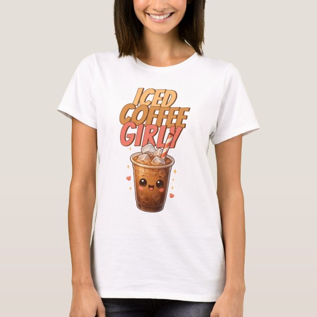 Iced Coffee Girly Cute Kawaii Café T-Shirt (Vorderseite)