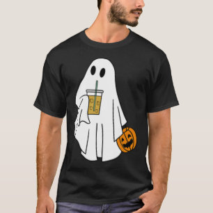 Iced Coffee Halloween Niedlich Little Ghost Pumpki T-Shirt