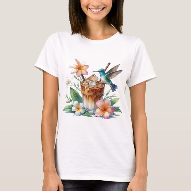 Iced Coffee & Hummingbird  T-Shirt (Vorderseite)