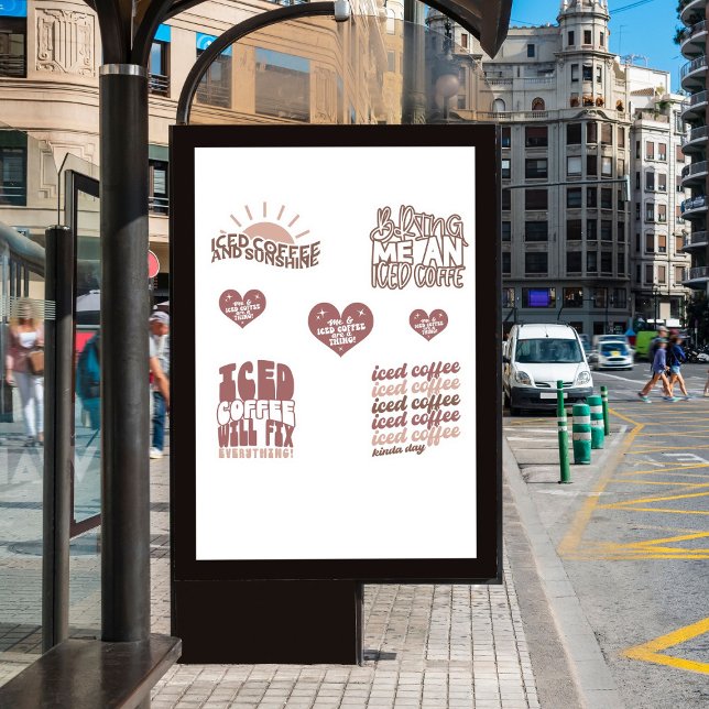 Iced Coffee Stickers Pack NIEDLICHE Groovy Aufkleber (good vibes )